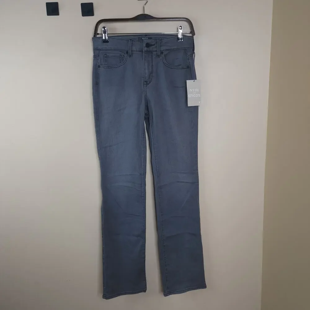 NYDJ Flawless Contour Straight-Leg Jeans in Salton Grey Size 2